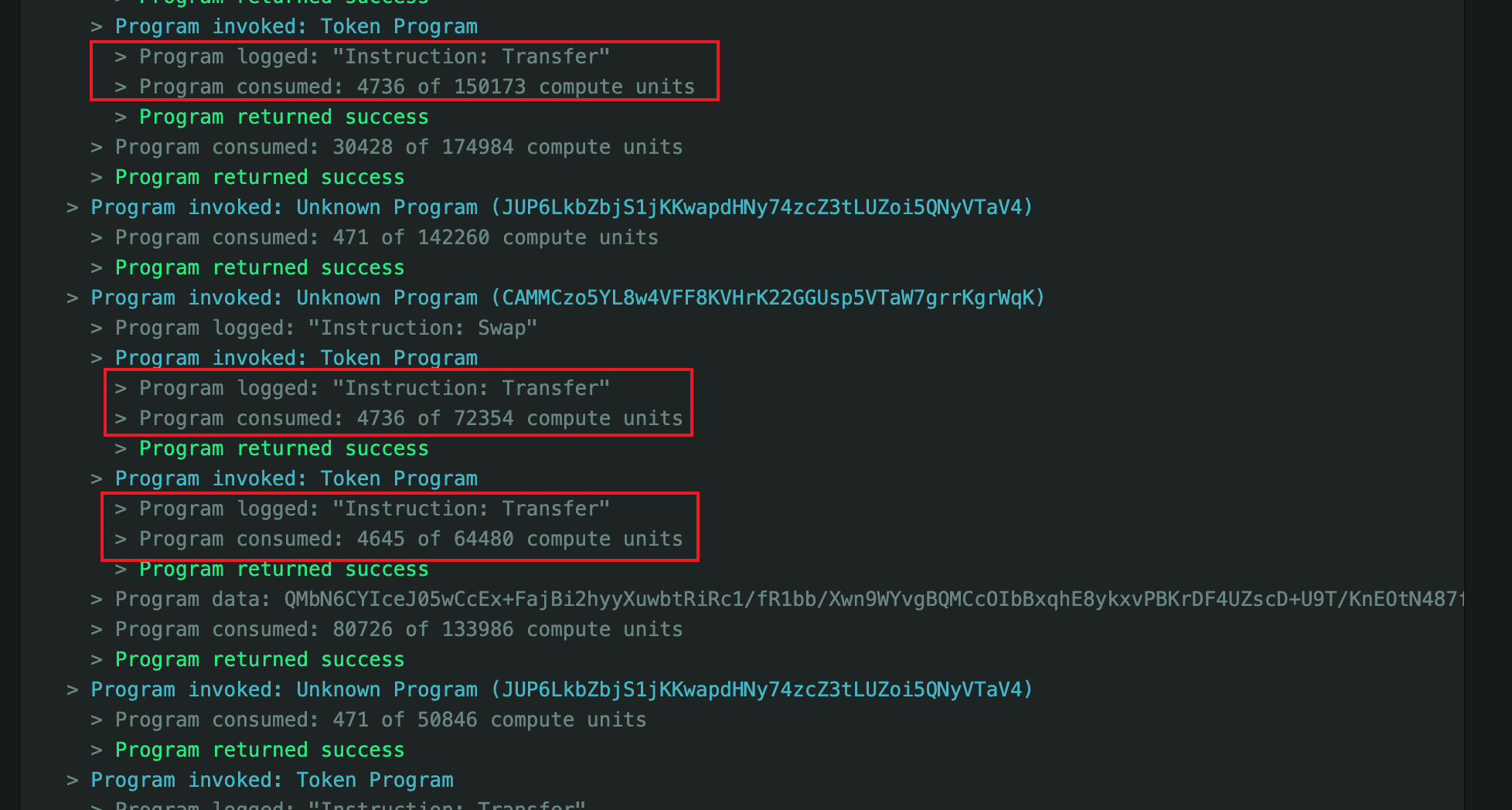 solana transfer token cu